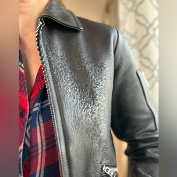 Paul and Joe for Target black leather bomber jacket size Small - Picture 9 of 16